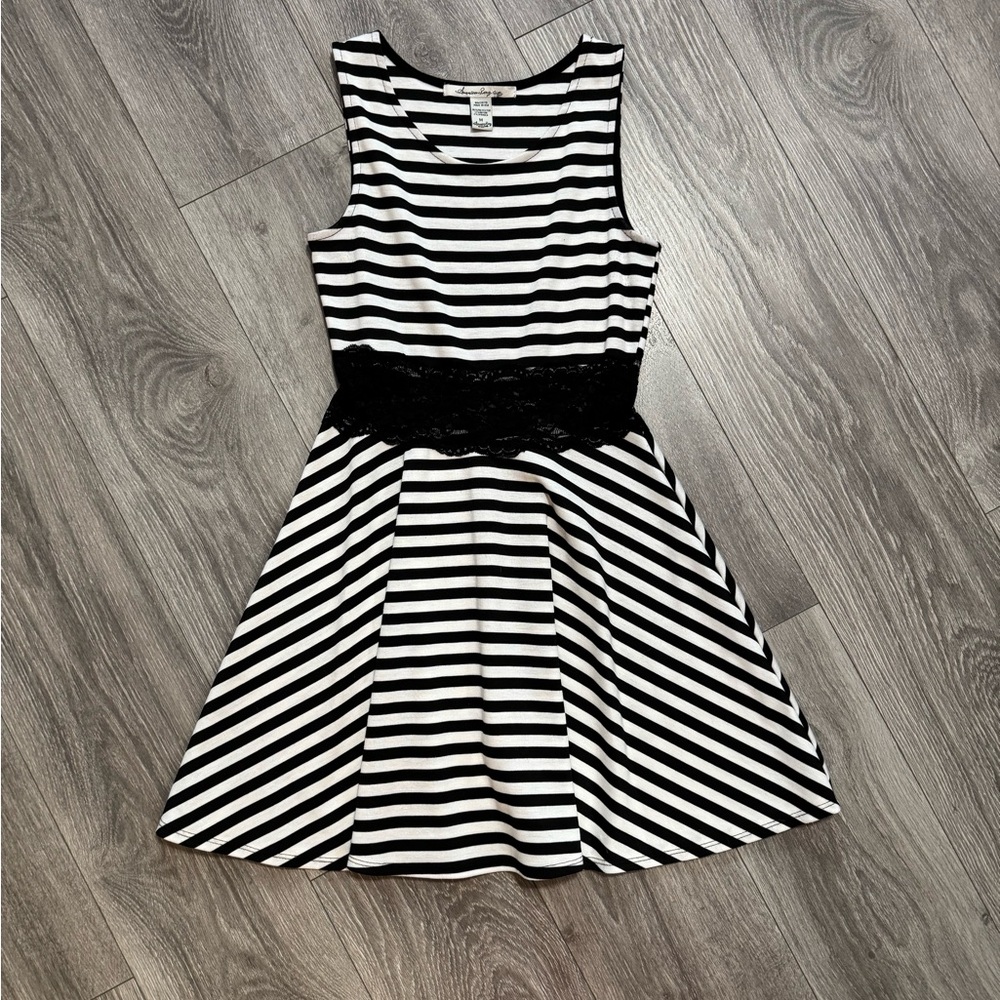 Juniors Striped Black and White Dress